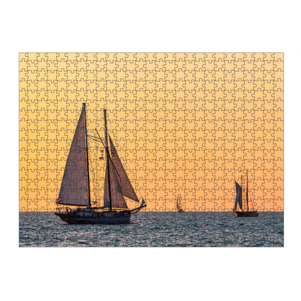 Puzzle Ravensburger "Windjammer, Meer, Sonnenuntergang" artboxONE - Natur,Reise,Reise / Strand und Meer