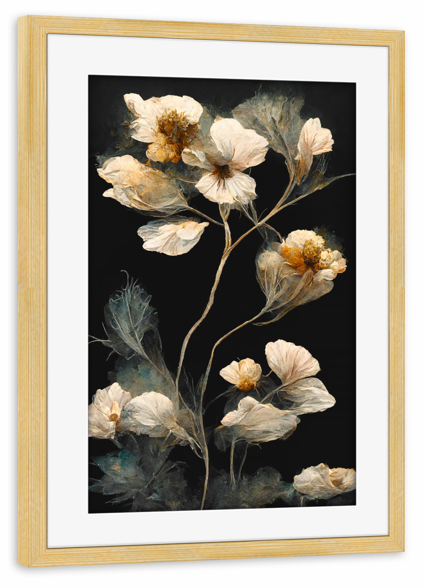 Poster mit Rahmen kiefer "Sagittaria" artboxONE - Natur,Floral,Abstrakt,Für Mama,Für Papa