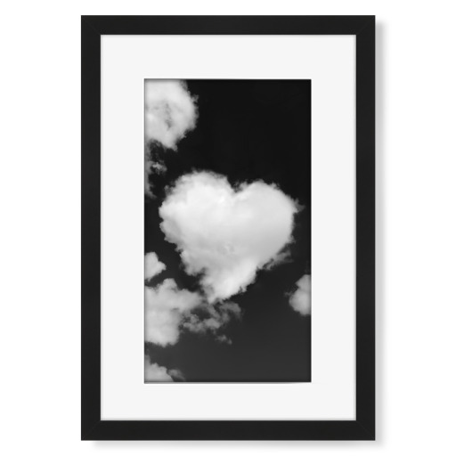 Cloud heart black and white