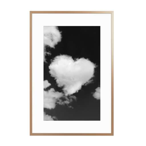 Cloud heart black and white