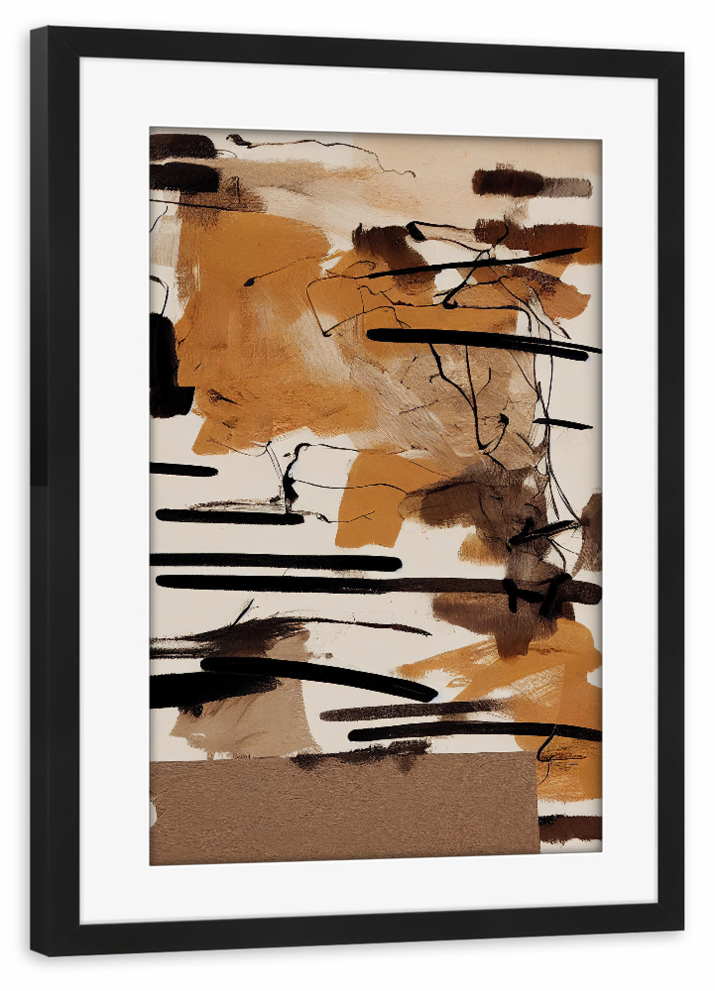 Poster mit Rahmen schwarz "Rusty Machine" artboxONE - Abstrakt,Geometrie - Abstrakt,Pinselstrich,Dekorativ,Erdfarben,Naturfarben,Treechild