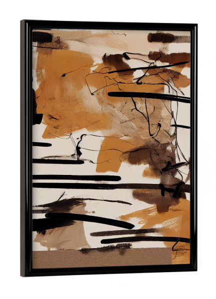 Poster mit schwarzem Rahmen "Rusty Machine" artboxONE - Abstrakt,Geometrie - Abstrakt,Pinselstrich,Dekorativ,Erdfarben,Naturfarben,Treechild