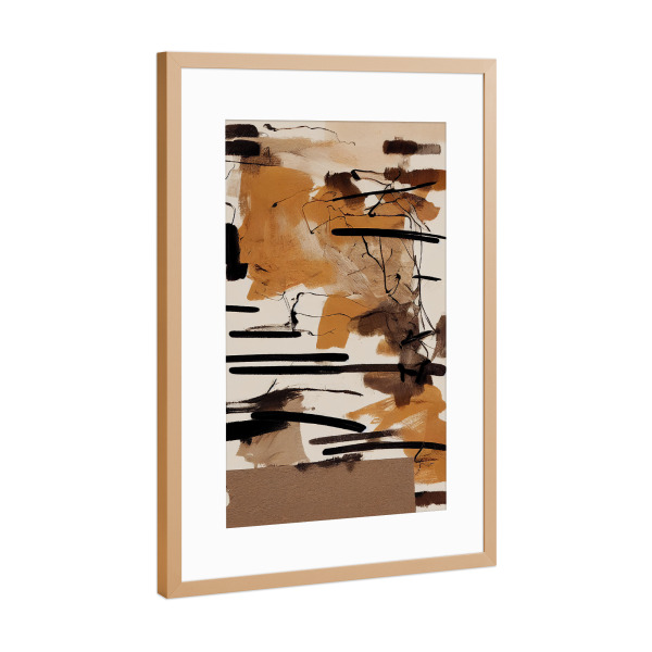 Poster mit Rahmen Kupfer "Rusty Machine" artboxONE - Abstrakt,Geometrie - Abstrakt,Pinselstrich,Dekorativ,Erdfarben,Naturfarben,Treechild