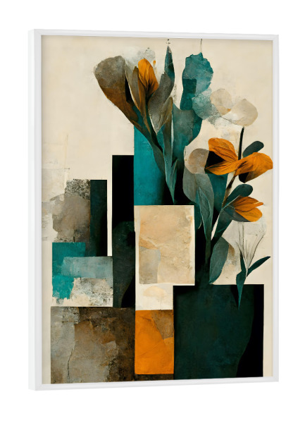 Poster mit weißem Rahmen "Vases and Flowers" artboxONE - Natur,Floral,Abstrakt - Blume,Blumen,Dekorativ,Vase,Floral,Abstrakt,Treechild