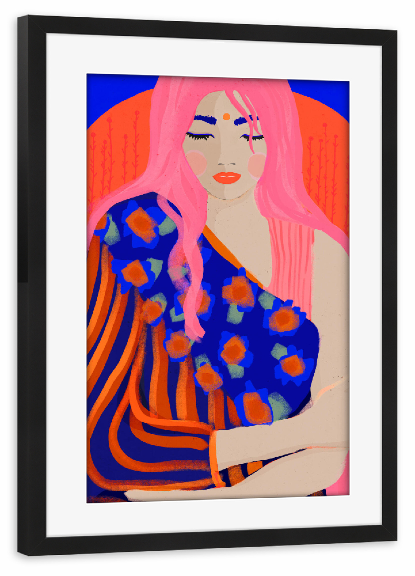 Poster mit Rahmen schwarz "The Inner Peace" artboxONE - Abstrakt,Menschen,Für Mama