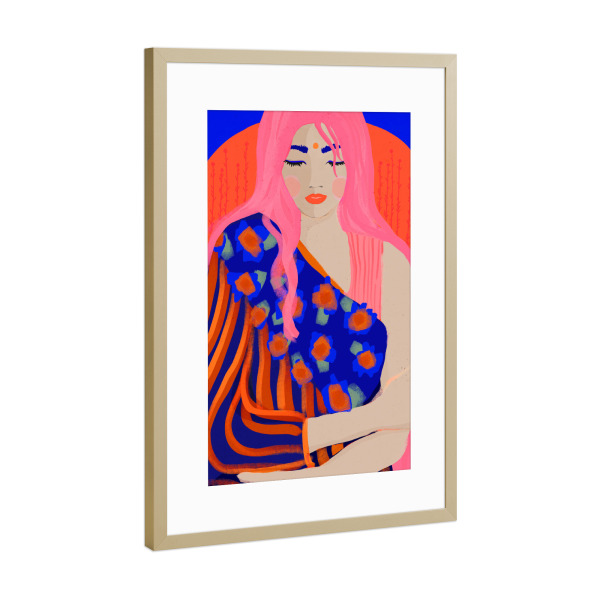 Poster mit Rahmen Gold "The Inner Peace" artboxONE - Abstrakt,Menschen,Für Mama