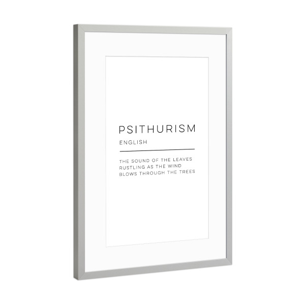 Poster mit Rahmen Silber "Psithurismus-Definition" artboxONE - Typografie