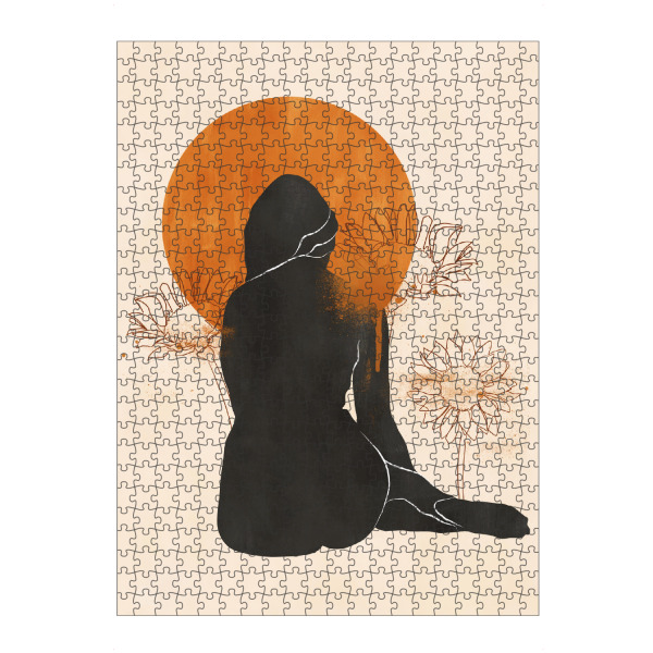 artboxONE Puzzle "Portrait Frau und Sonnenblumen" artboxONE - Natur,Floral,Abstrakt