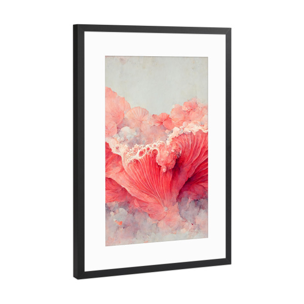 Poster mit Rahmen Schwarz (Metallic) "Rosige Koralle" artboxONE - Natur,Floral,Abstrakt
