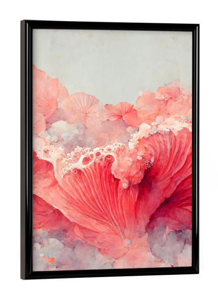 Poster mit schwarzem Rahmen "Rosige Koralle" artboxONE - Natur,Floral,Abstrakt