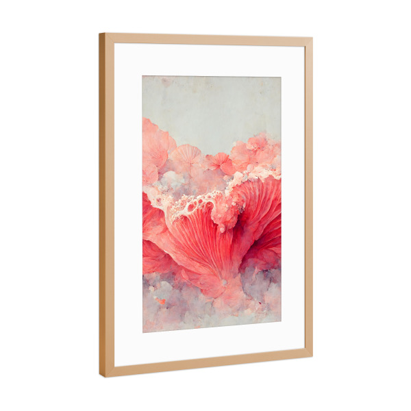 Poster mit Rahmen Kupfer "Rosige Koralle" artboxONE - Natur,Floral,Abstrakt