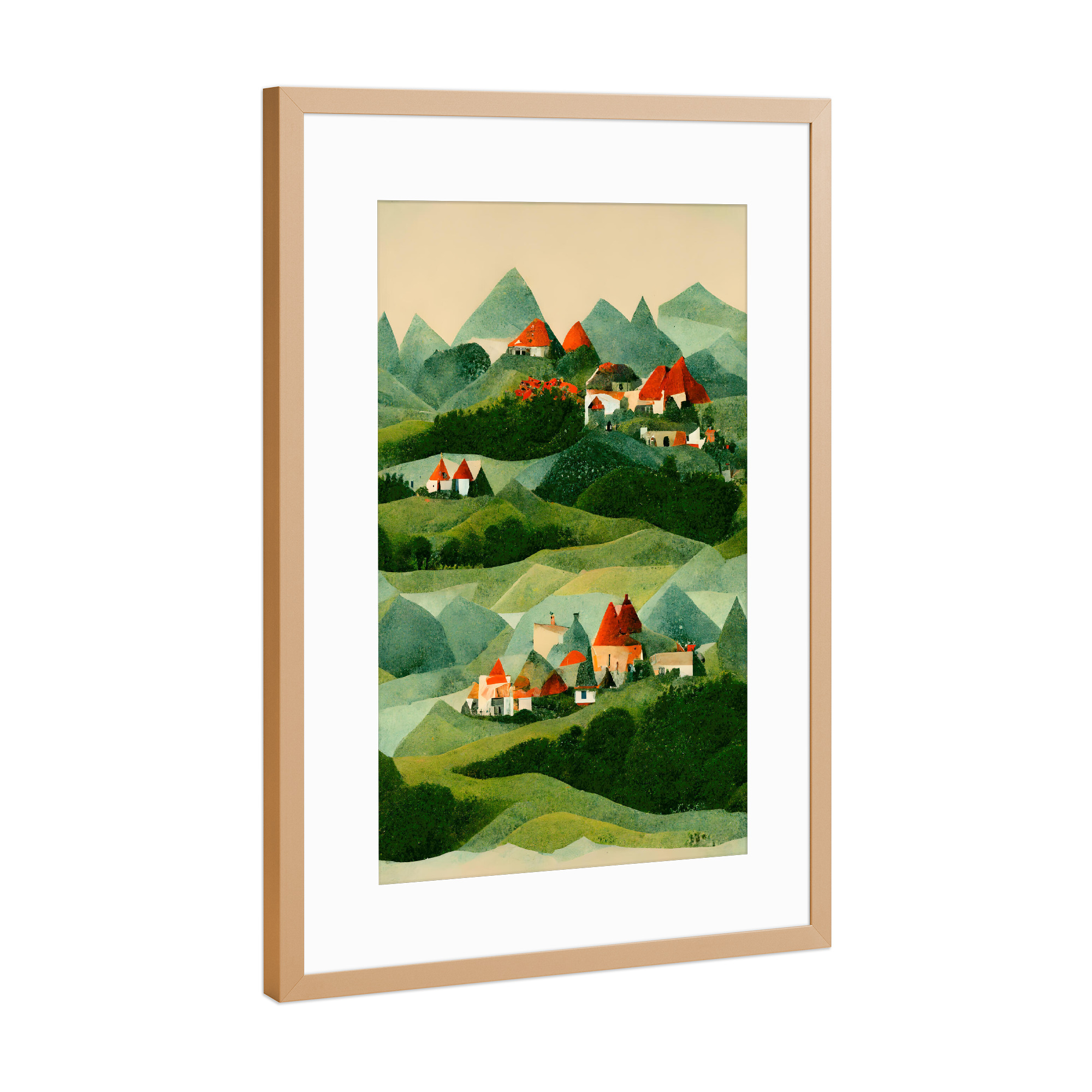 Poster mit Rahmen Kupfer "Grüne Heide" artboxONE - Städte,Natur,Für Kinder