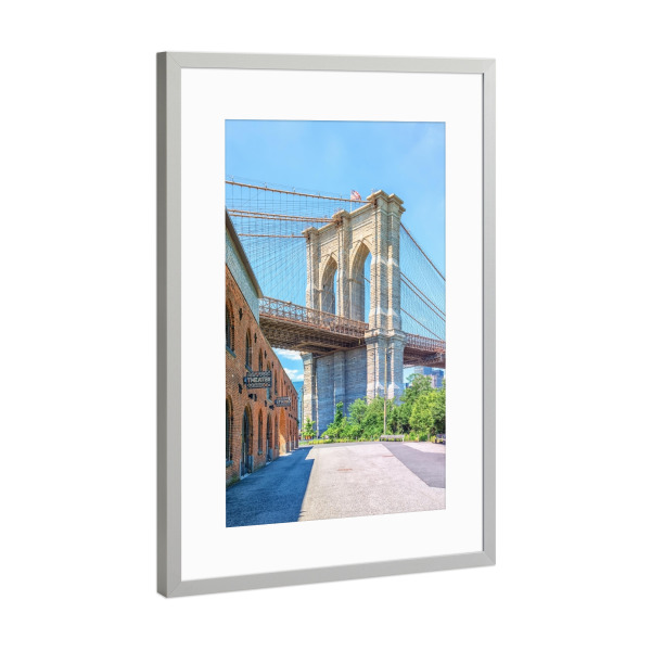 Poster mit Rahmen Silber "Brooklyn-Vibes" artboxONE - Städte,Städte / New York,Reise,Architektur,Reise / Länder