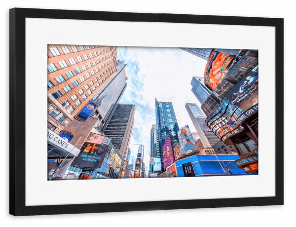 Poster mit Rahmen schwarz "Farbenfroher Times Square" artboxONE - Städte,Städte / New York,Reise,Architektur,Reise / Länder