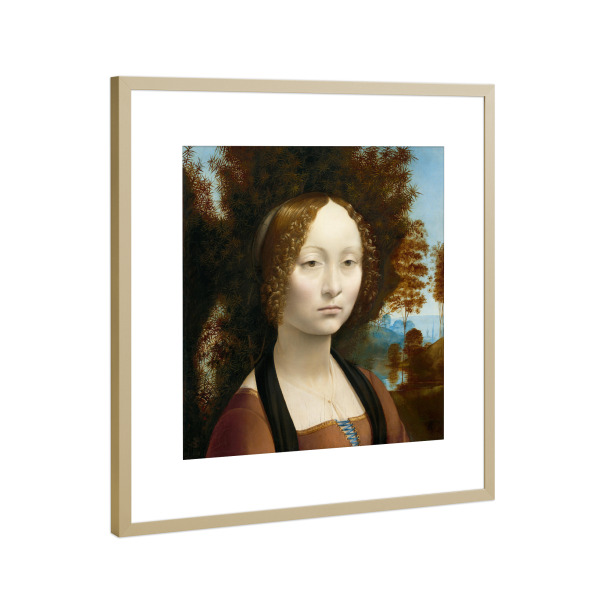 Poster mit Rahmen Gold "Ginevra de' Benci" artboxONE - Natur,Menschen