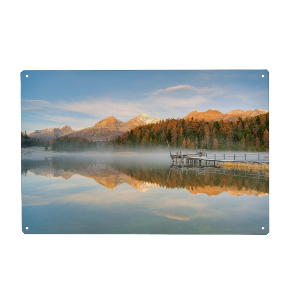 Holzbild "Stazersee in der Schweiz" artboxONE - Natur,Reise,Reise / Länder