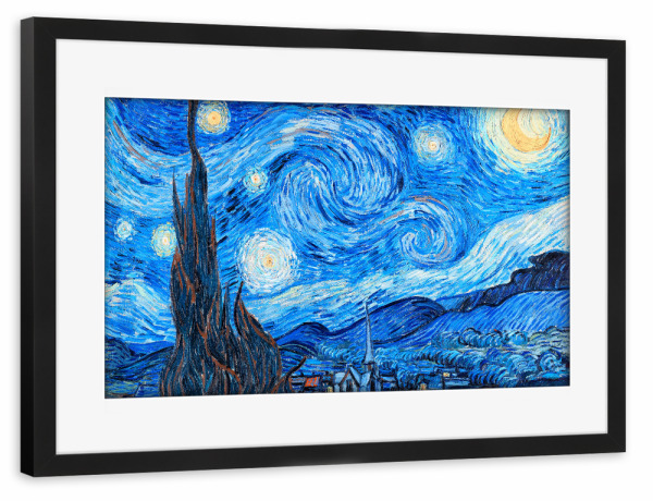 Poster mit Rahmen schwarz "Sterne in der Nacht" artboxONE - Reise,Reise / Länder,Städte / Weitere,Für Mama,Für Papa