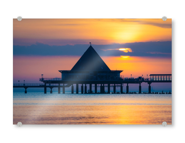 Acrylglasbild "Sonnenaufgang in Heringsdorf" artboxONE - Natur,Reise / Strand und Meer - Meer,Küste,Mecklenburg-vorpommern,Deutschland,Strand,Natur