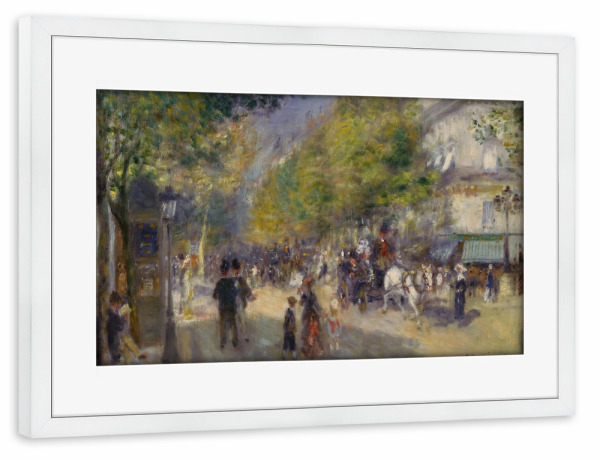 Poster mit Rahmen weiß "Die Grands-Boulevards" artboxONE - Städte,Reise,Architektur,Städte / Paris,Reise / Länder