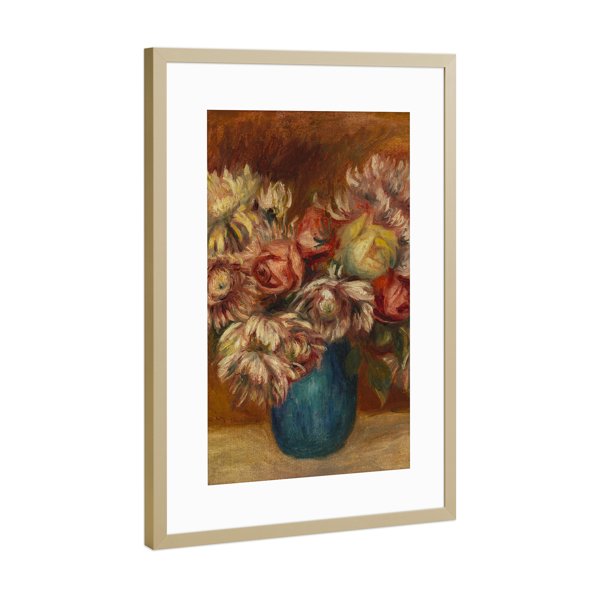 Poster mit Rahmen Gold "Blumen In Einem Grünen Vase" artboxONE - Natur,Floral,Liebe,Für Mama