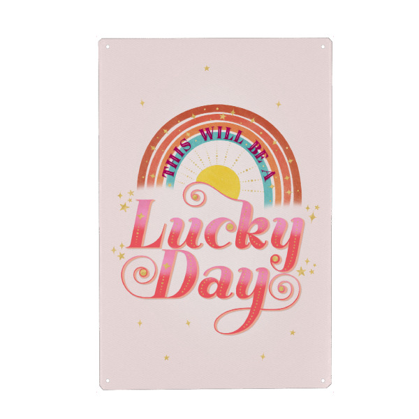 Metall Poster "Lucky Day" artboxONE - Typografie,Liebe