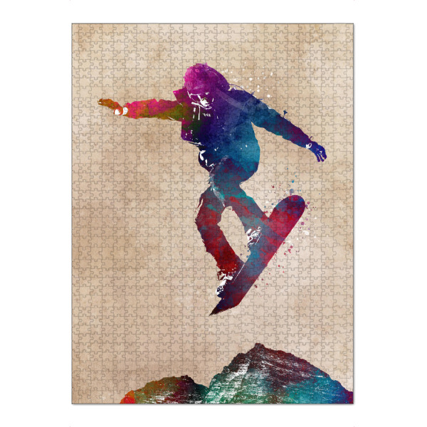 Puzzle Ravensburger "Snowboard-Sport-Illustration" artboxONE - Sport - Schnee,Snowboard,Snowboarder,Snowboard,Sport,Winter - Bild schnee