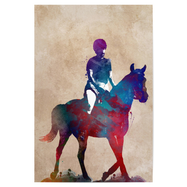 Poster 30x20 cm "Horsemanship sport colorful" artboxONE - Sport - Reitkunst,Sport,Reiten,Pferd,Illustration