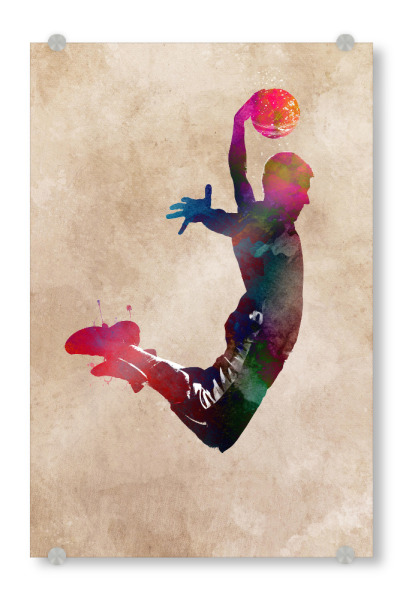 Acrylglasbild "Abbildung des Basketballspielers" artboxONE - Sport - Basketball,Ball,Korb,Abbildung,Sport