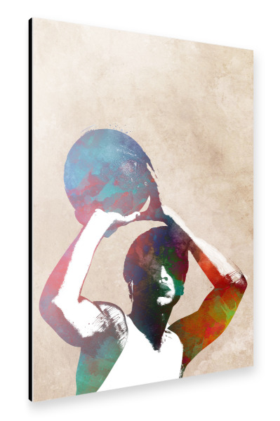 Alu-Dibond "Basketball-Sport-Illustration" 30x20 cm artboxONE