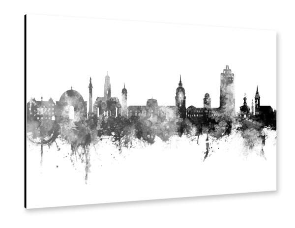 Alu-Dibond "Darmstadt Skyline in schwarz" 30x20 cm artboxONE