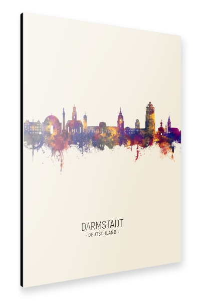 Alu-Dibond "Darmstadt Skyline Beige" 30x20 cm artboxONE
