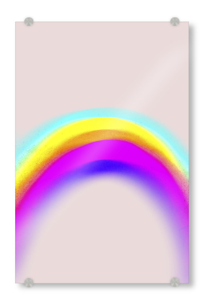 Acrylglasbild "Space Third" artboxONE - Abstrakt,Für Mama,Für Papa,Galaxy - Regenbogen,Abstrakt,Bunt,Neon,Beige,Pastell,Treechild,Kinderzimmer,Schön