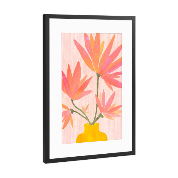 Poster mit Rahmen Schwarz (Metallic) "Freude blüht im Frühling" artboxONE - Natur,Floral,Für Kinder