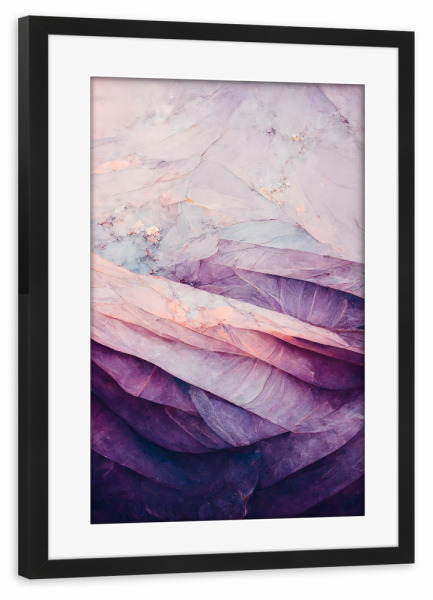Poster mit Rahmen schwarz "Purple Layers" artboxONE - Floral,Abstrakt - Lila,Violet,Rosa,Filigran,Besonders,Strukturen,Treechild,Schichten
