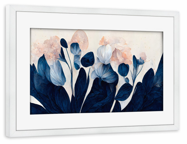 Poster mit Rahmen weiß "Blue Tulips" artboxONE - Natur,Floral,Abstrakt,Für Mama