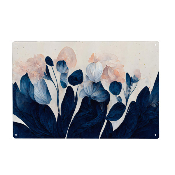 Metall Poster "Blue Tulips" artboxONE - Natur,Floral,Abstrakt,Für Mama