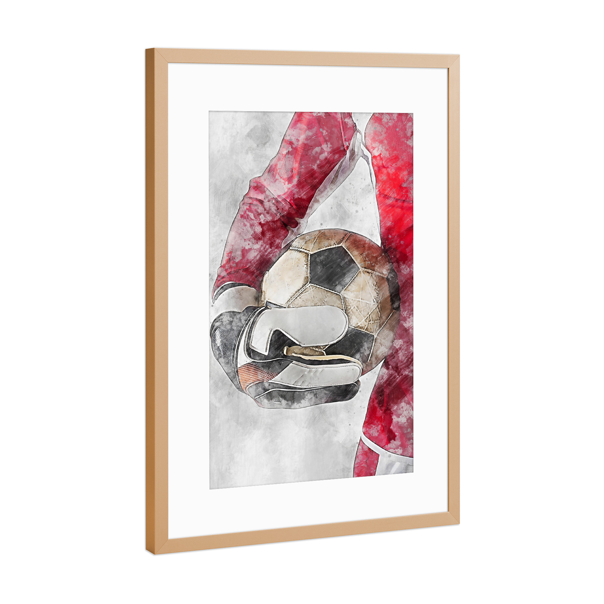 Poster mit Rahmen Kupfer "Football 7 - goalkeeper (matart)" artboxONE - Sport,Sport / Fußball