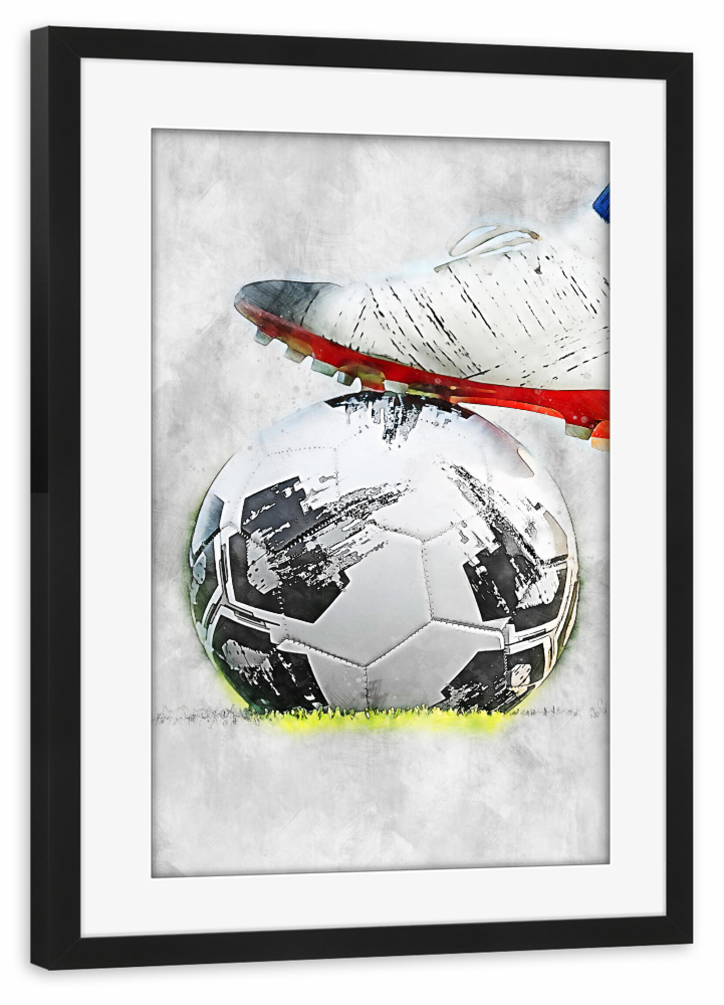 Poster mit Rahmen schwarz "Football 6 (matart)" artboxONE - Sport,Sport / Fußball - Fußball,Fußballer,Fußball,Spieler,Ball,Team,Sport