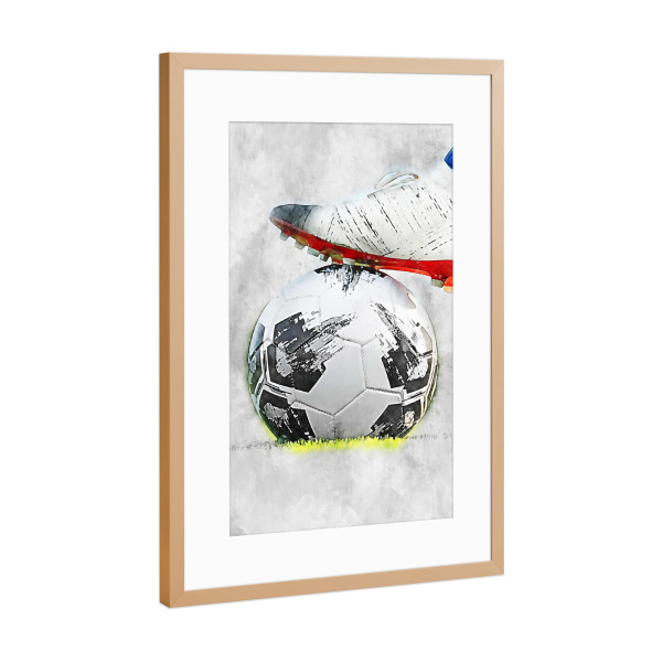 Poster mit Rahmen Kupfer "Football 6 (matart)" artboxONE - Sport,Sport / Fußball - Fußball,Fußballer,Fußball,Spieler,Ball,Team,Sport