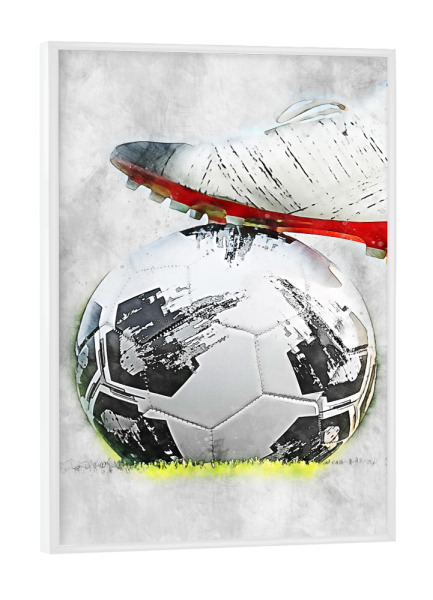 Poster mit weißem Rahmen "Football 6 (matart)" artboxONE - Sport,Sport / Fußball - Fußball,Fußballer,Fußball,Spieler,Ball,Team,Sport