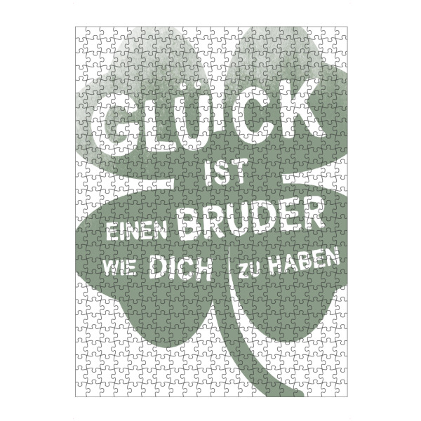 artboxONE Puzzle "Glück ist ein Bruder" artboxONE - Typografie,Floral,Liebe,Männer,Lustig