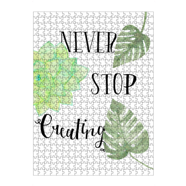artboxONE Puzzle "Never Stop Creating Botanical" artboxONE - Typografie,Floral