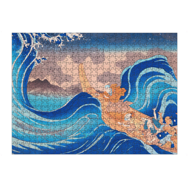 artboxONE Puzzle "Mönch Nichiren beruhigt das Meer" artboxONE - Natur,Reise / Strand und Meer,Reise / Asien,Für Mama,Für Papa