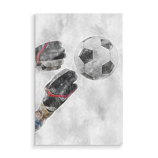 Holzbild "Fußball 9 - Torhüter 3 (matart)" artboxONE - Sport,Sport / Fußball - Fußball,Torhüter,Tor,Fußballer,Fußball,Spieler,Ball,Team,Sport