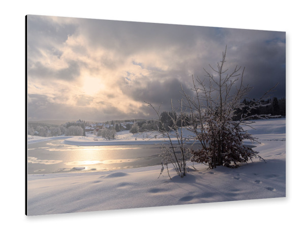 Alu-Dibond "Sonnenaufgang im Winter" 30x20 cm artboxONE