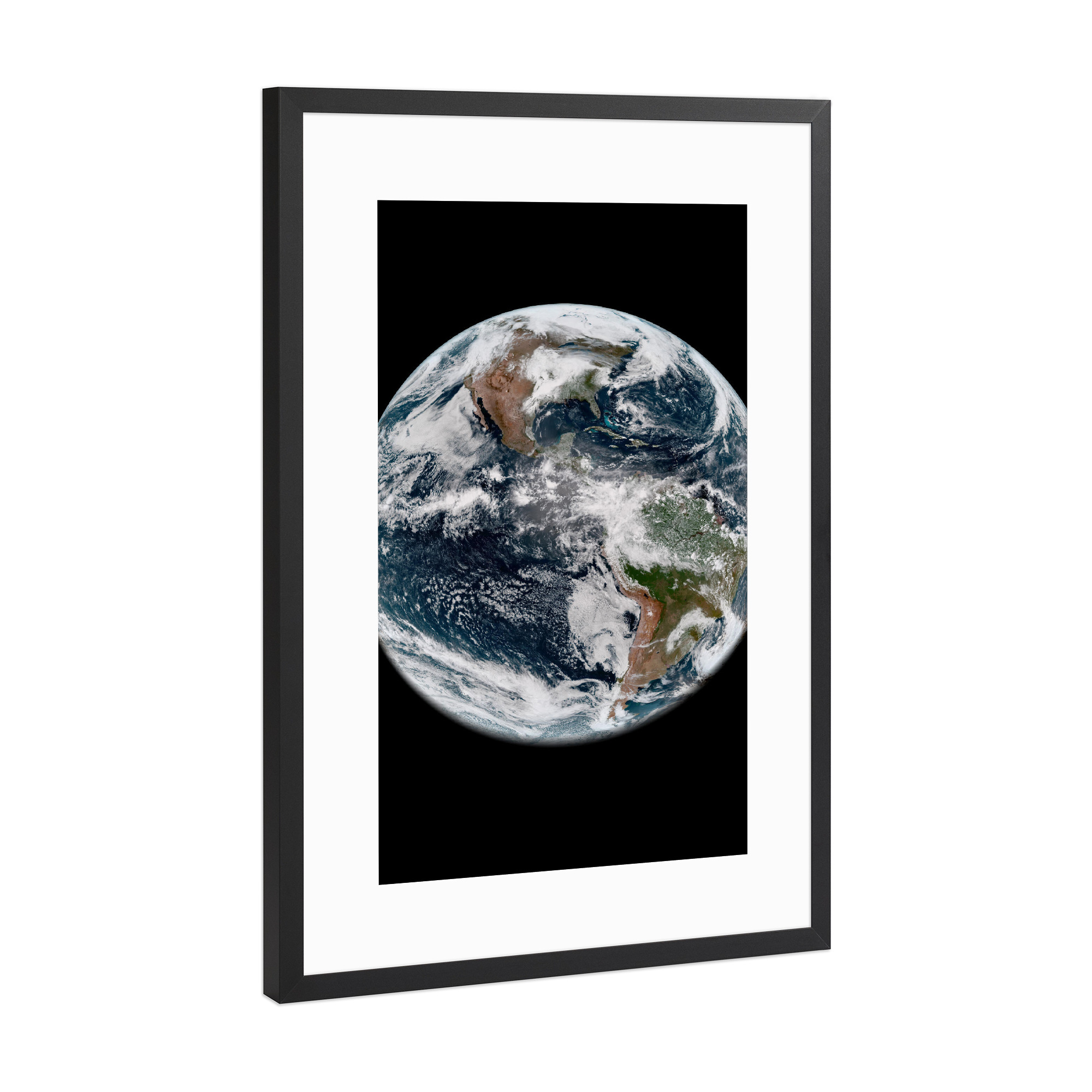 Poster mit Rahmen Schwarz (Metallic) "Nahaufnahme der Erde" artboxONE - Natur,Galaxy