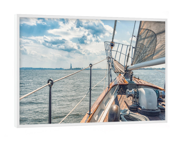 Poster mit weißem Rahmen "Segeln in New York - USA" artboxONE - Städte,Städte / New York,Reise,Architektur,Reise / Länder