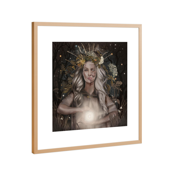 Poster mit Rahmen Kupfer "Frau Holle" artboxONE - Natur,Menschen,Weihnachten
