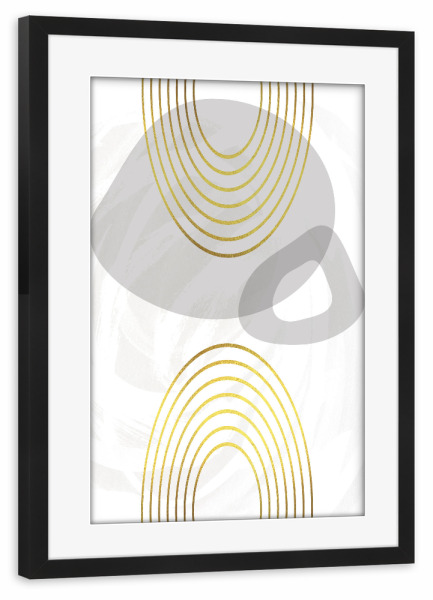 Poster mit Rahmen schwarz "Mid-Century Vintage Regenbögen" artboxONE - Abstrakt,Geometrie