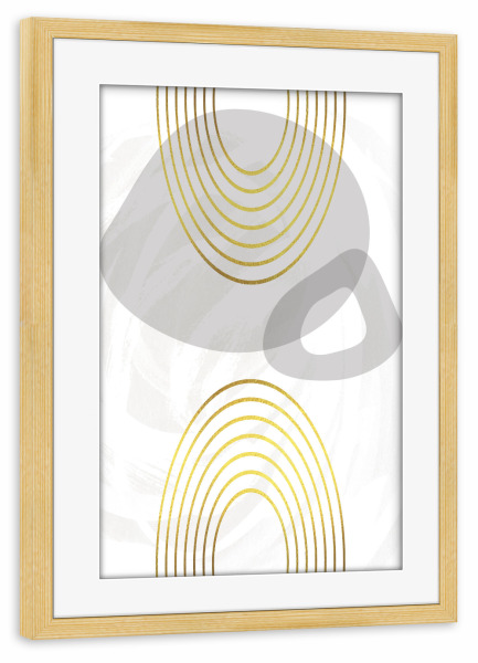 Poster mit Rahmen kiefer "Mid-Century Vintage Regenbögen" artboxONE - Abstrakt,Geometrie